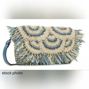 NWT Patricia Nash Loulia Clutch Cross body Bag in Natural/Blue Fog